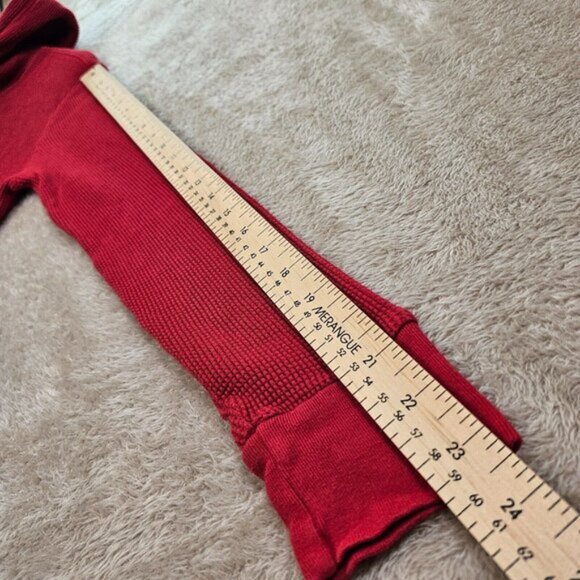 Polo Ralph Lauren Knit Hoodie Waffle Thermal Pullover Sweater Classic Red Size S - Picture 5 of 11